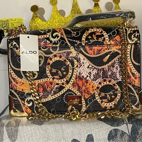 Aldo Black and Gold crossbody /shoulder bag 💼 nwt - Picture 6 of 8